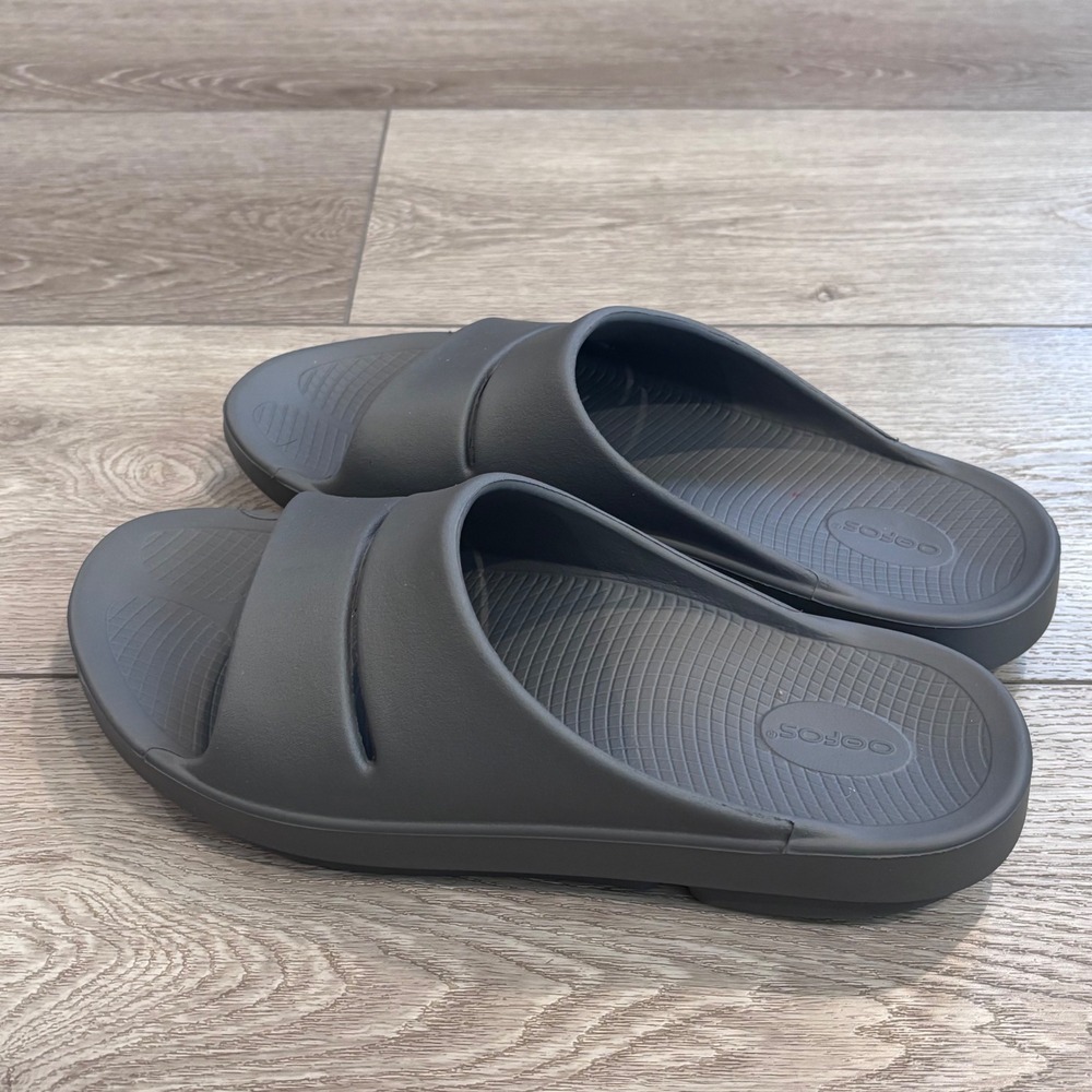 Oofos OOahh Slide Sandal Mens 13 Womens 15 Slate Gray Recovery Foam Slip On